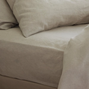 Oatmeal 100% Linen Fitted Sheet