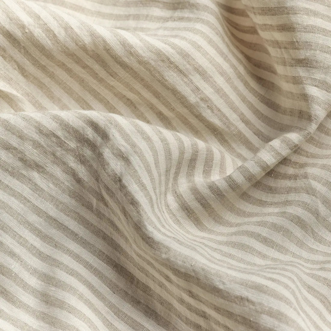 Oatmeal Stripe Linen & Cotton Blend Duvet Cover