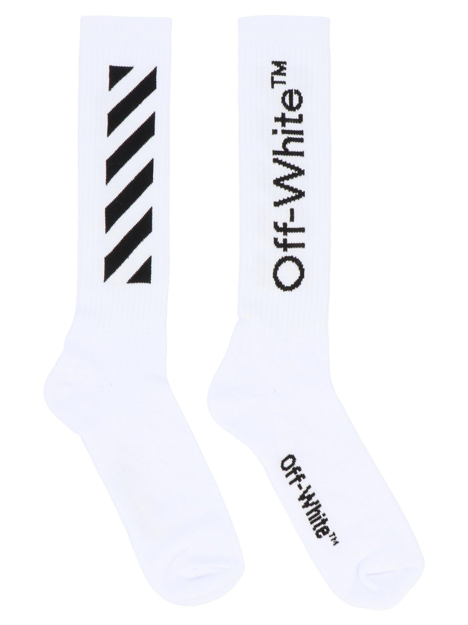 Off-White Diag Stripe Ribbed Socks