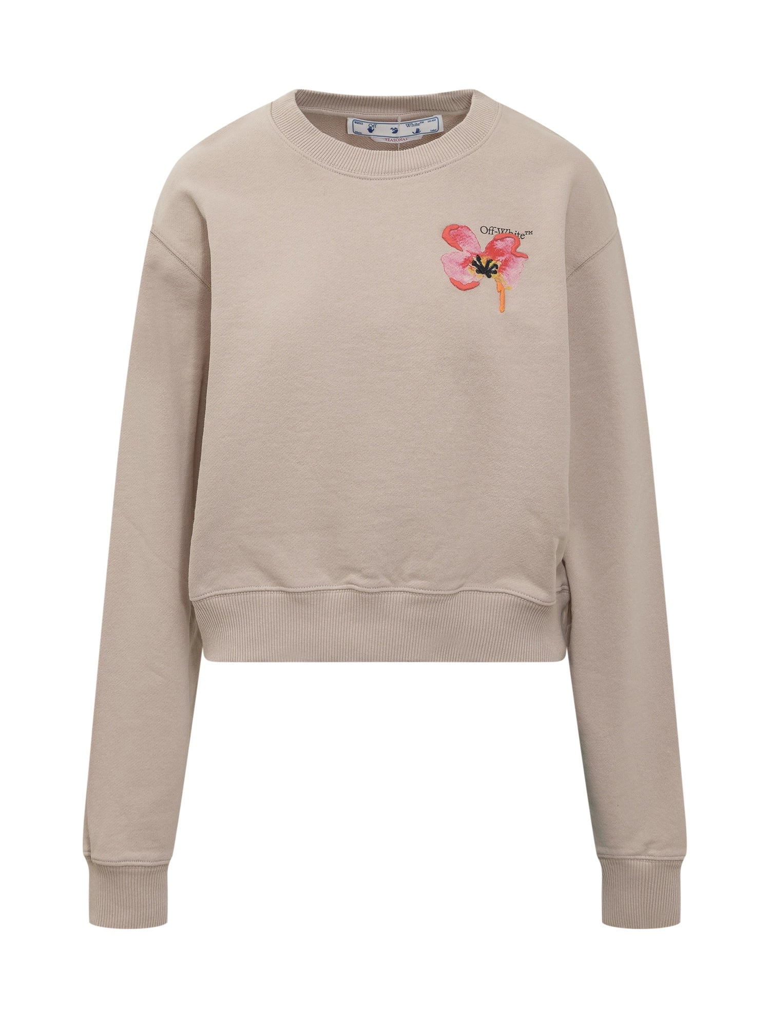Off-White Floral Printed Crewneck Sweatshirt