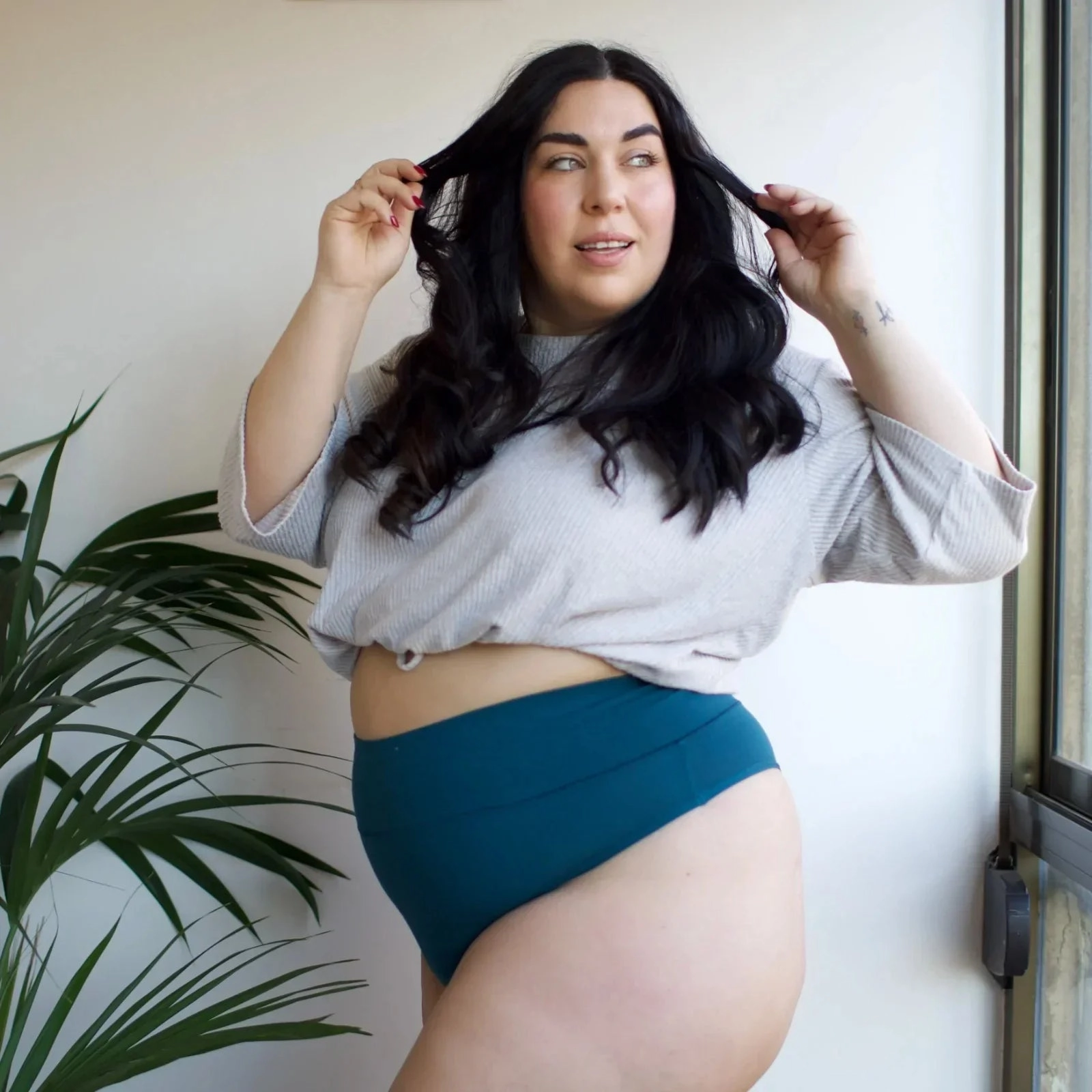 Organic Cotton Cheeky High Leg Panties - Aurora