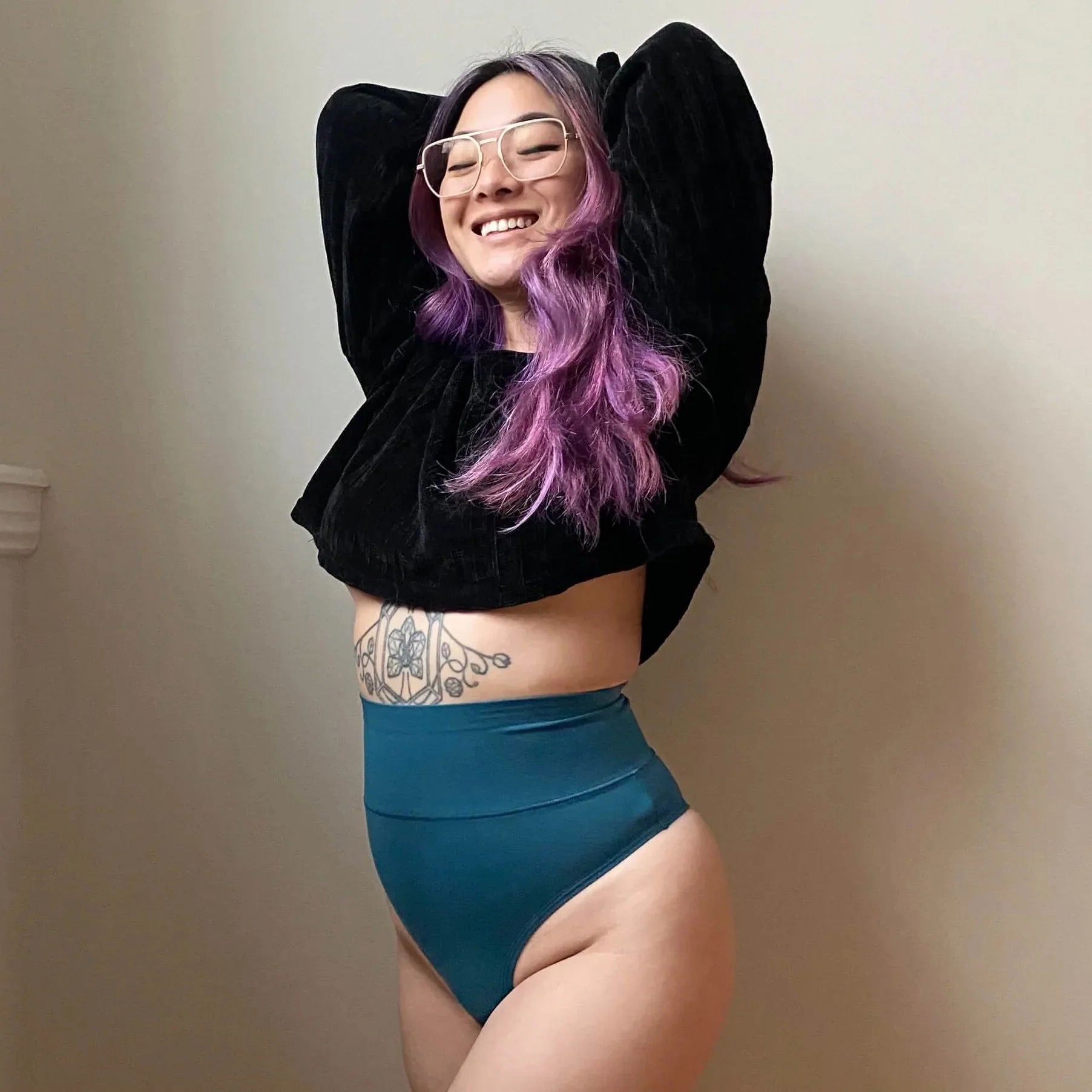 Organic Cotton Cheeky High Leg Panties - Aurora