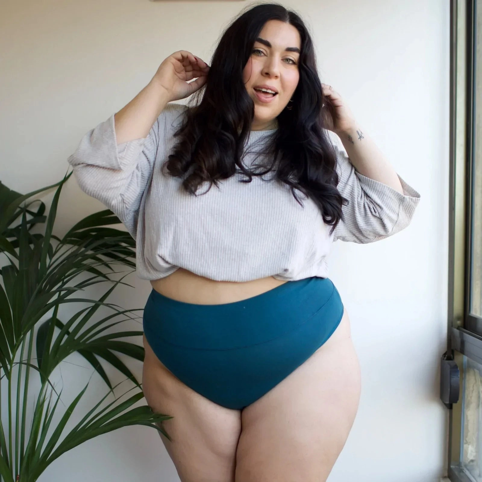 Organic Cotton Cheeky High Leg Panties - Aurora