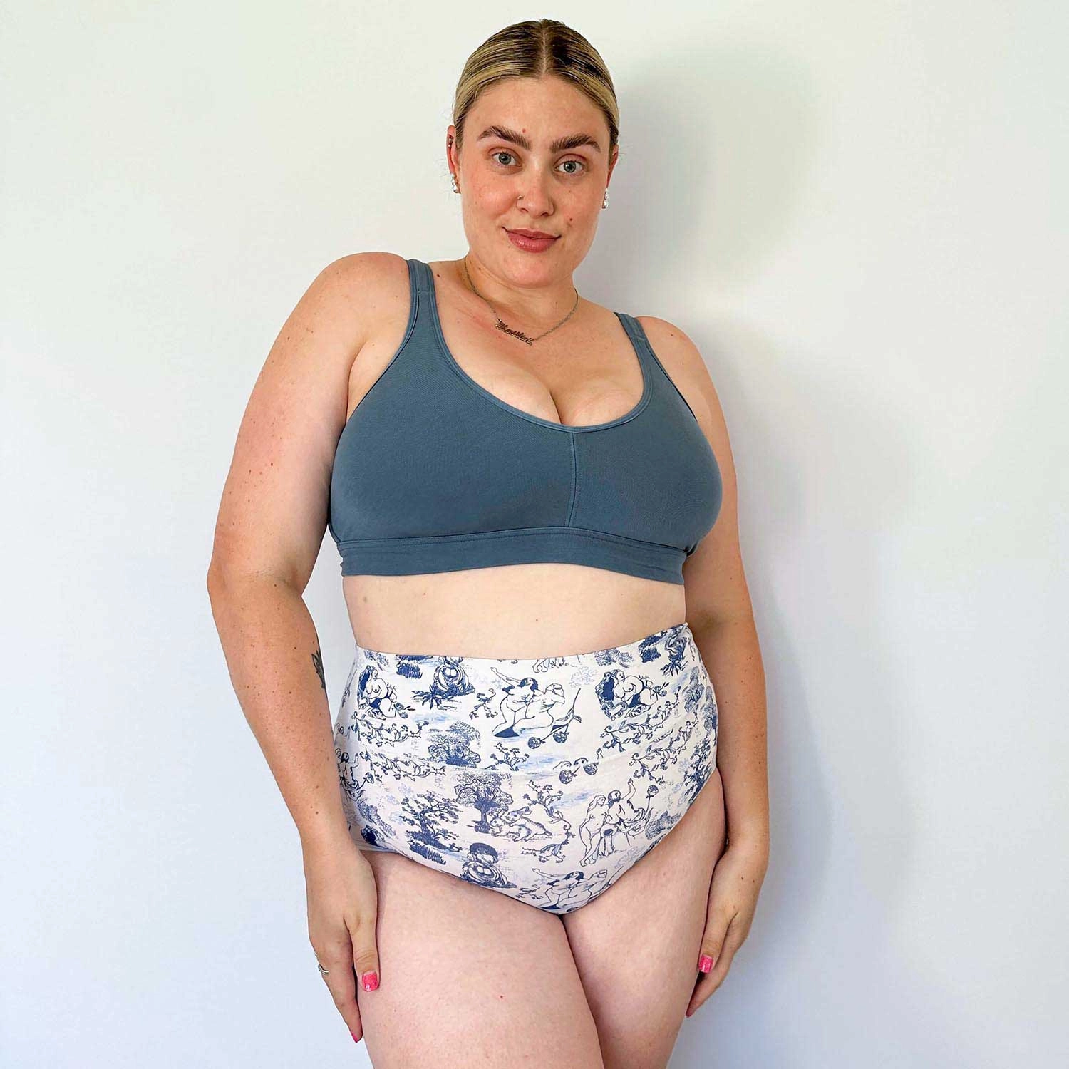 Organic Cotton Full Brief Panties - Passion au Jardin - L'Amour Bleu