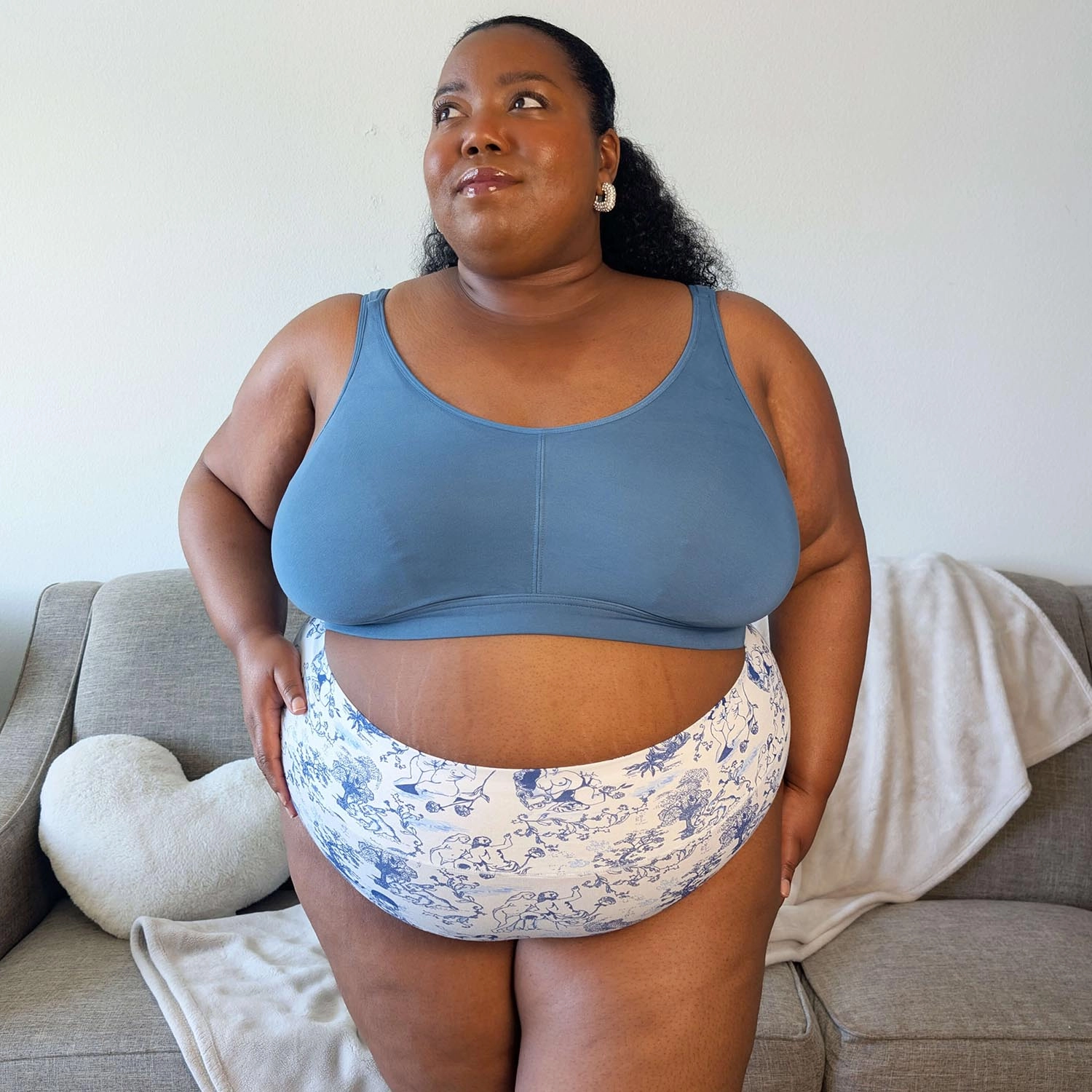 Organic Cotton Full Brief Panties - Passion au Jardin - L'Amour Bleu