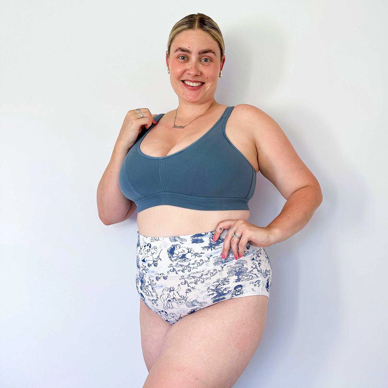 Organic Cotton Full Brief Panties - Passion au Jardin - L'Amour Bleu