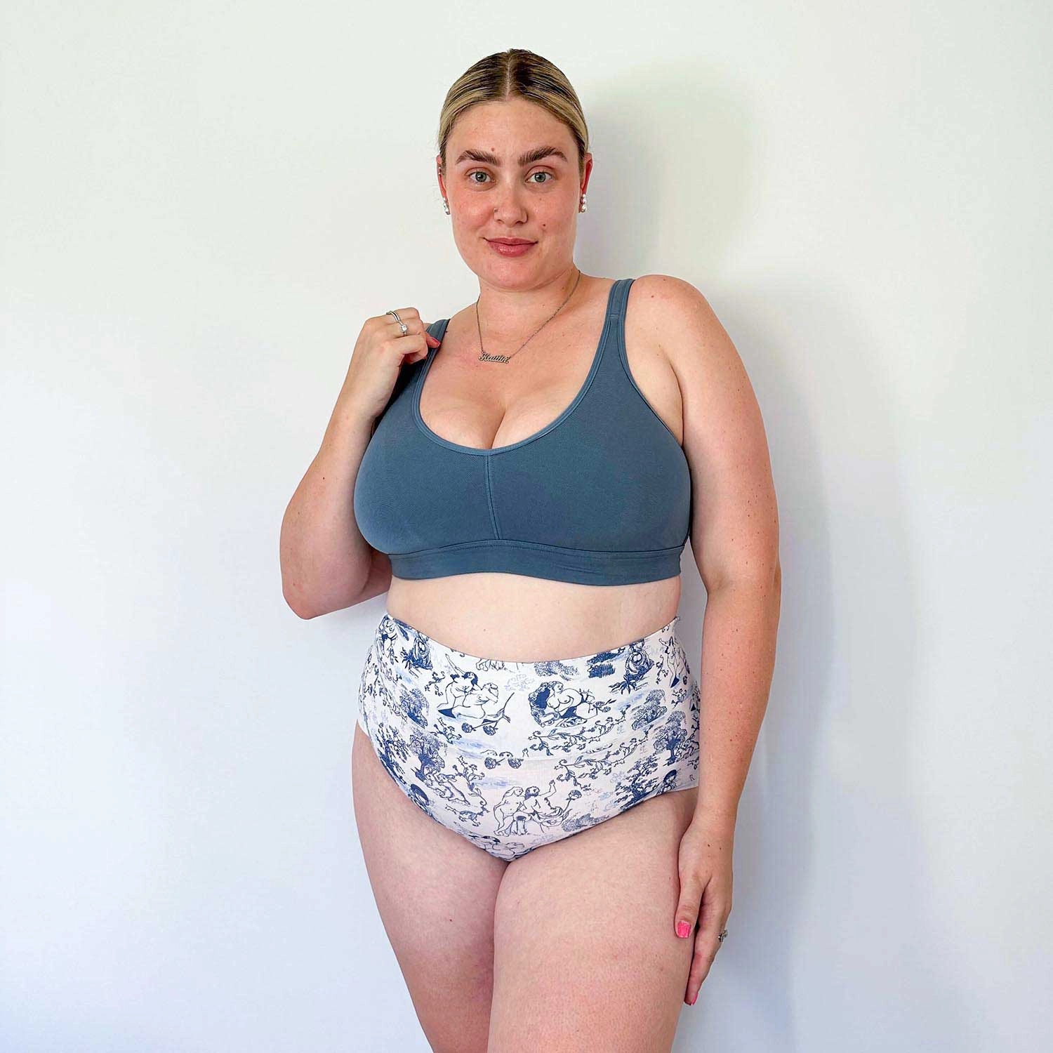 Organic Cotton Full Brief Panties - Passion au Jardin - L'Amour Bleu