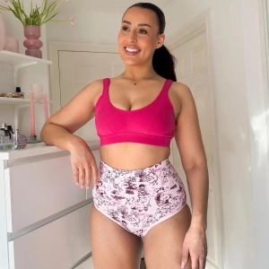 Organic Cotton Full Brief Panties - Passion au Jardin - L'Amour Rose