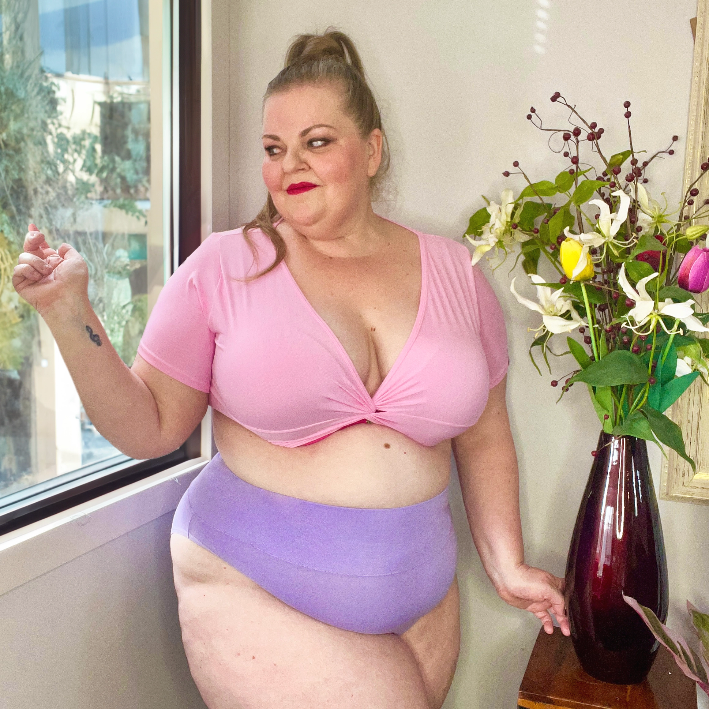 Organic Cotton Super High Leg Panties - Cassis de Violet