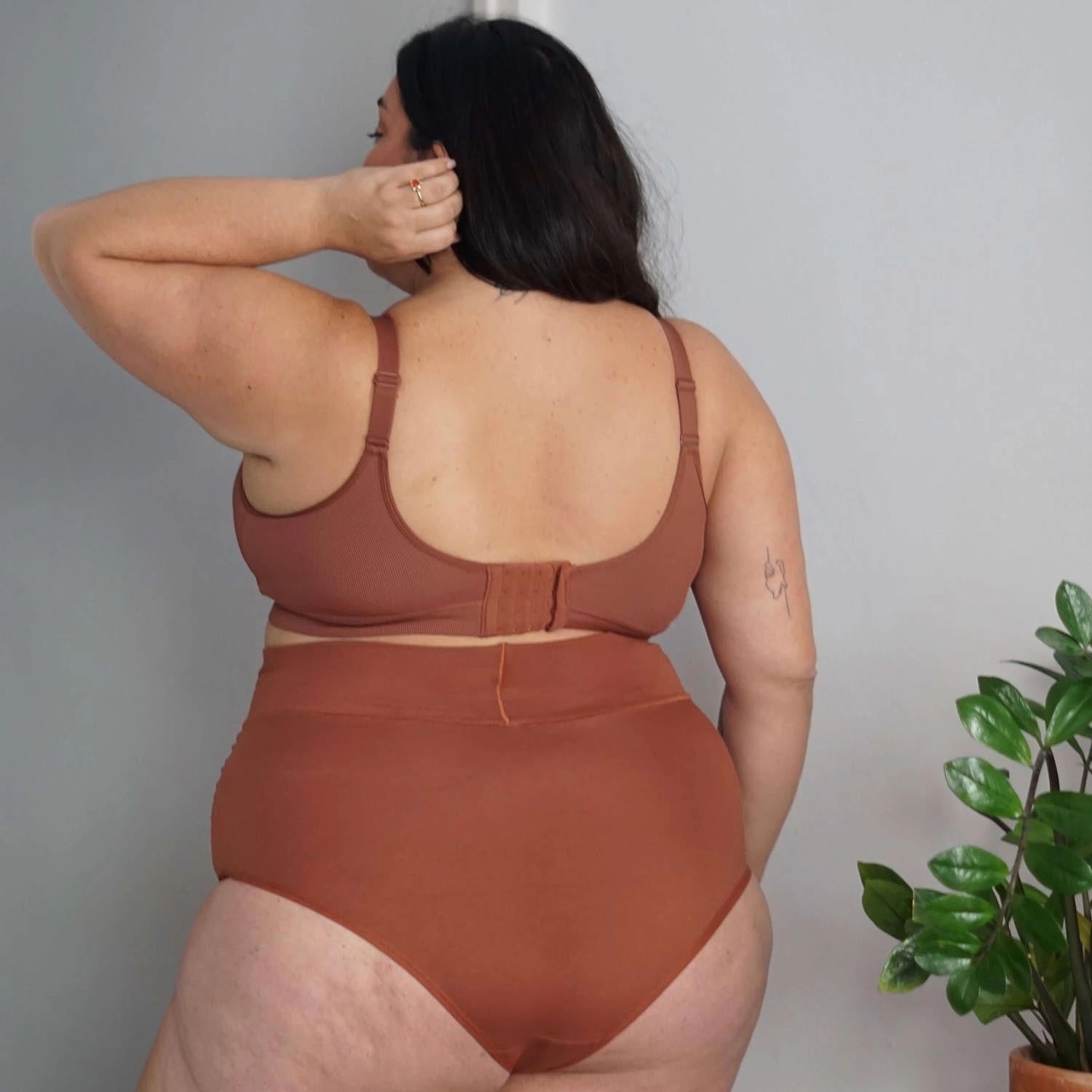 Organic Cotton Super High Waist Panties - Root Beer