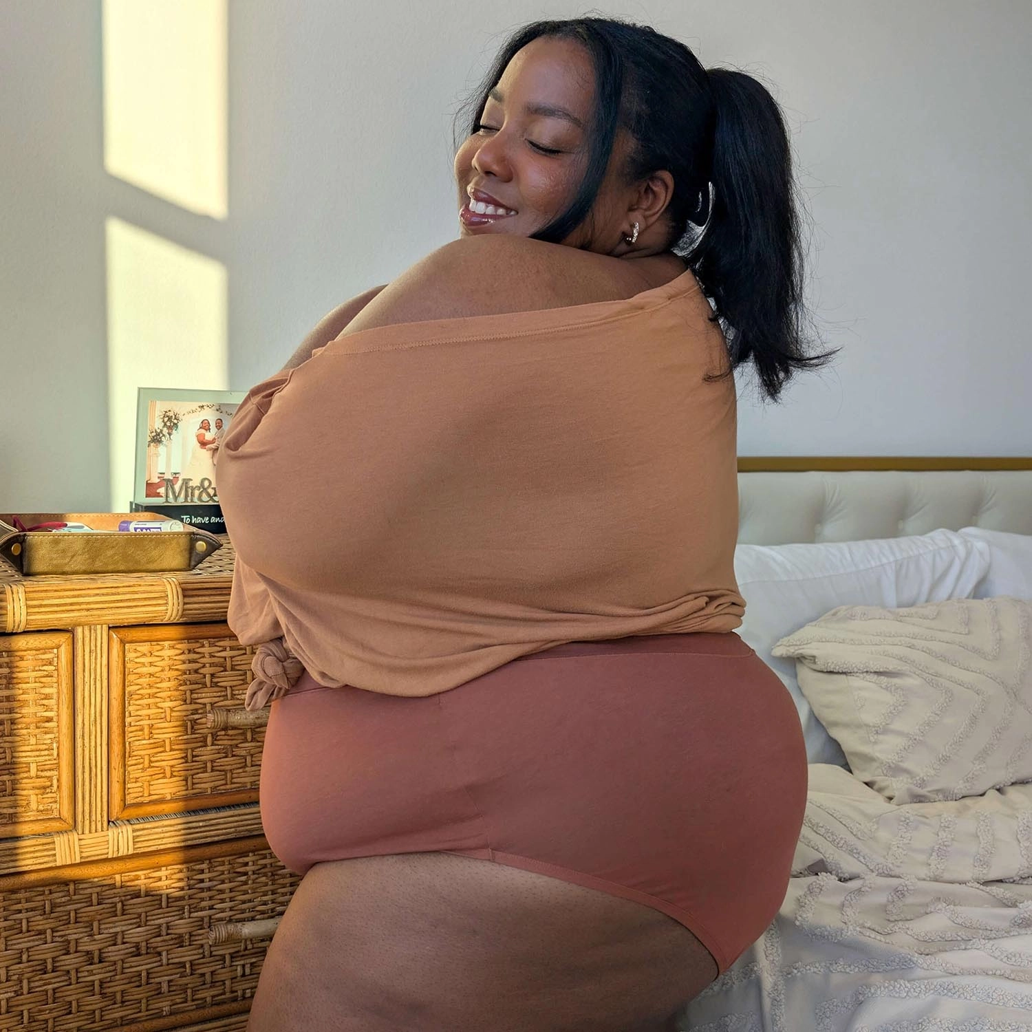 Organic Cotton Super High Waist Panties - Root Beer