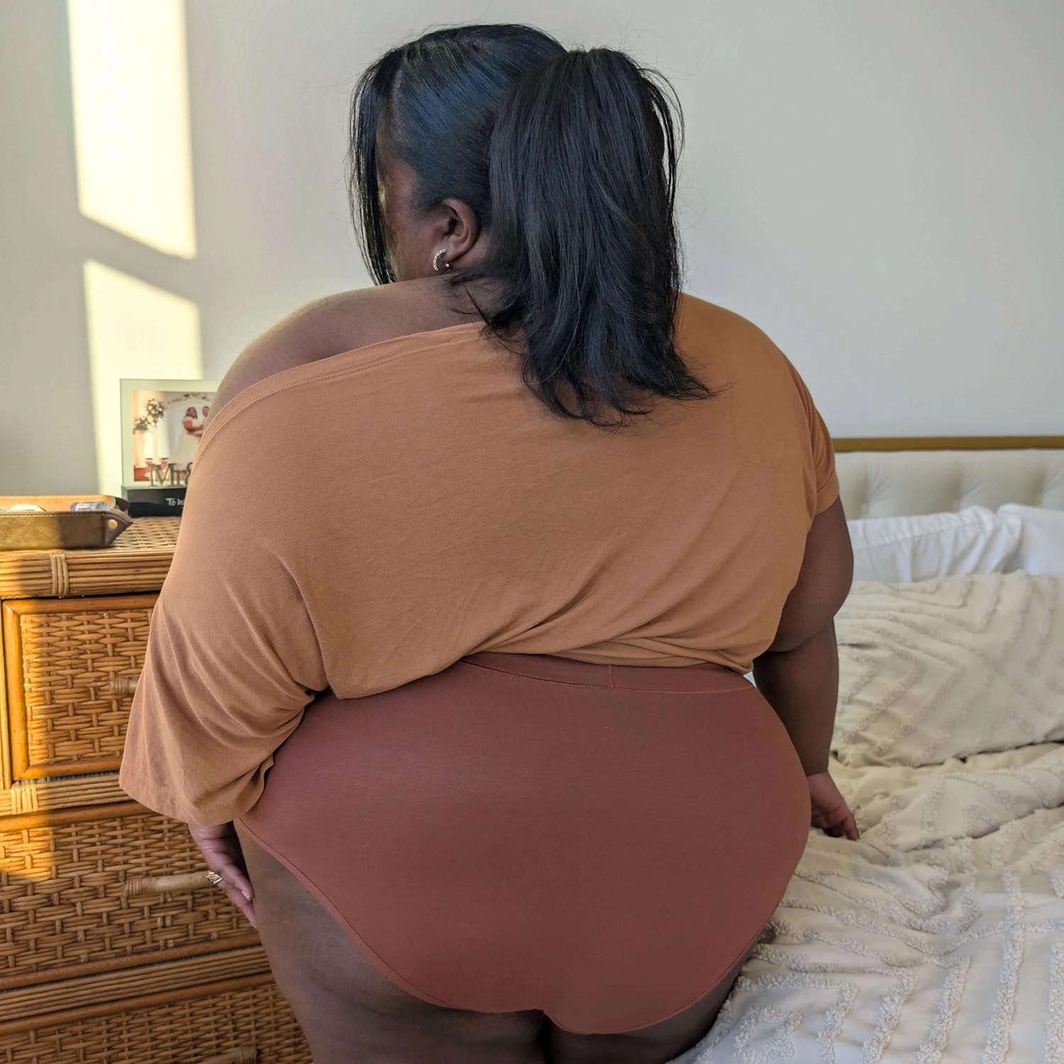 Organic Cotton Super High Waist Panties - Root Beer