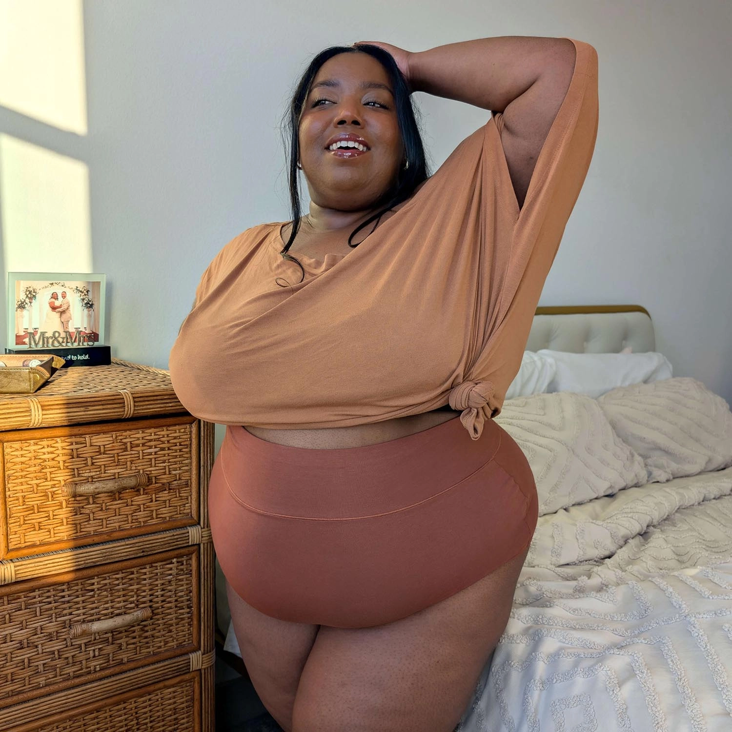 Organic Cotton Super High Waist Panties - Root Beer