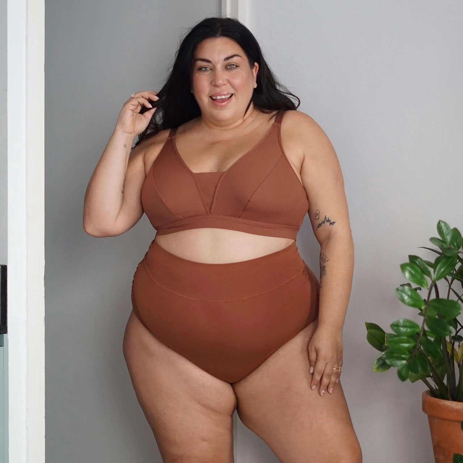 Organic Cotton Super High Waist Panties - Root Beer