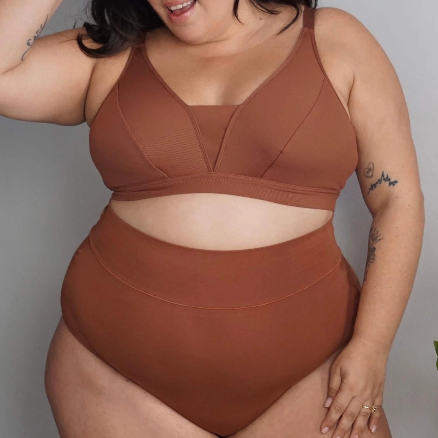 Organic Cotton Super High Waist Panties - Root Beer