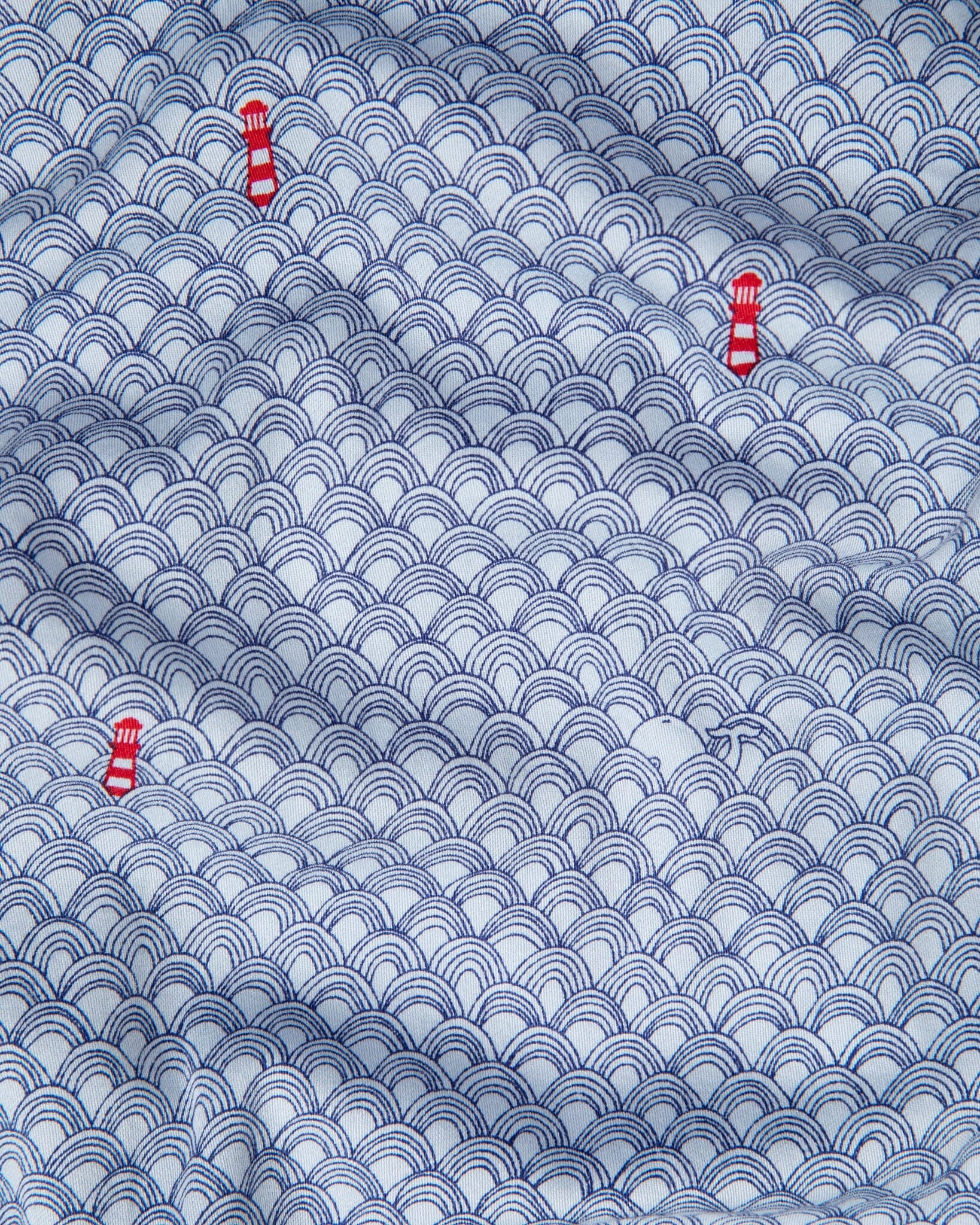 Organic Cotton Twill Blue Pyjama Shorts, Port in a Storm