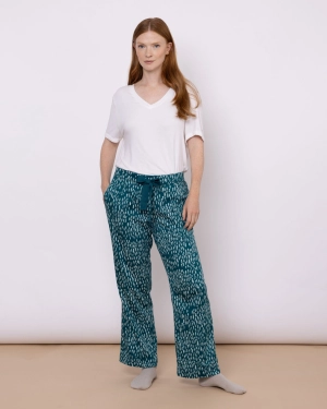 Organic Cotton Twill Green Pyjama Bottoms, Treetops and Tales