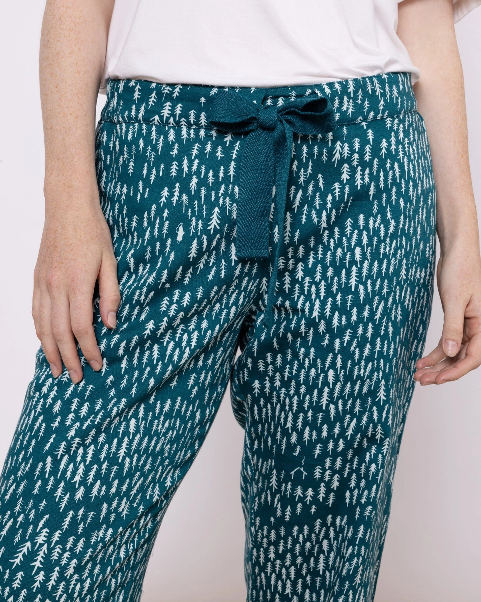 Organic Cotton Twill Green Pyjama Bottoms, Treetops and Tales