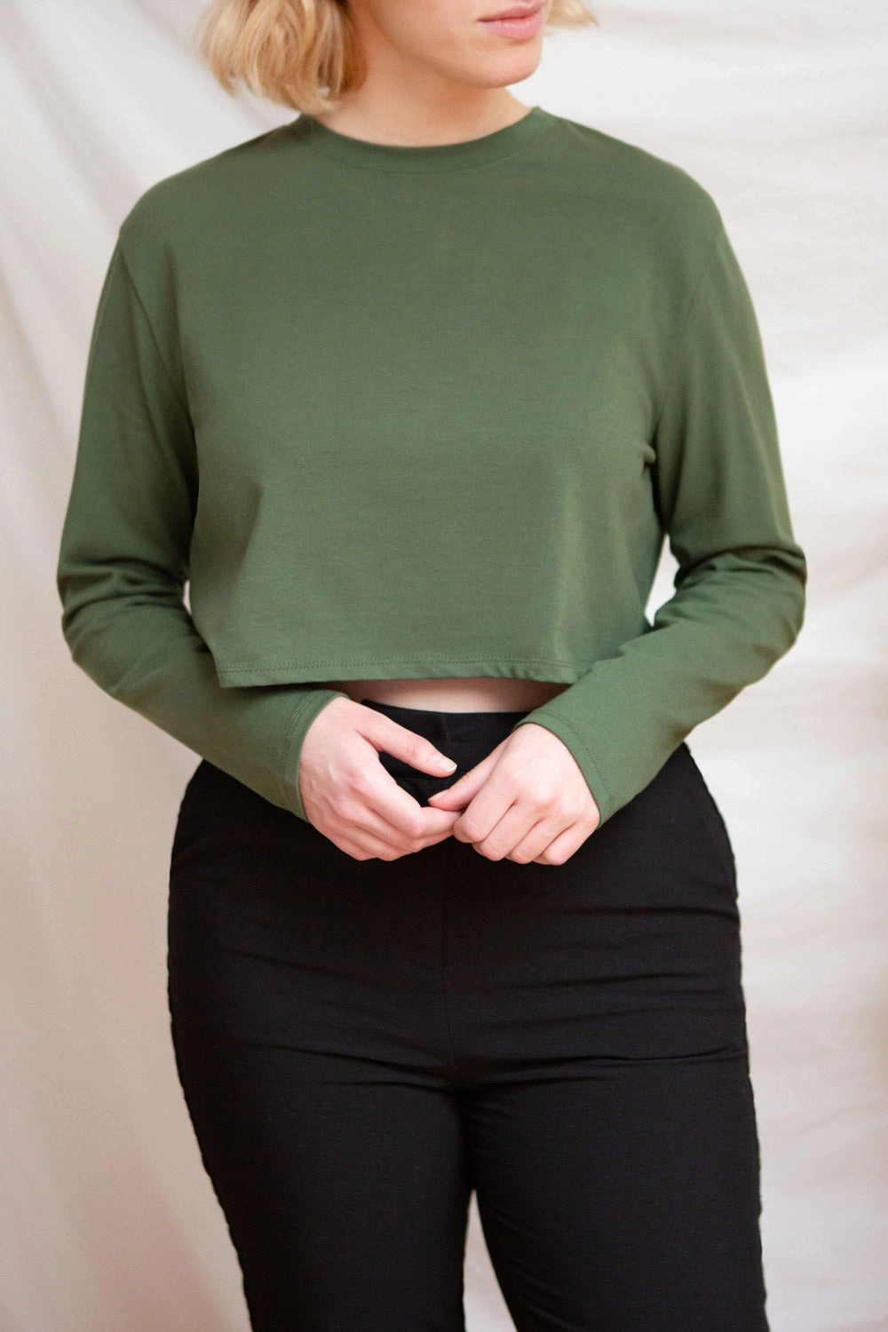 Pato Taupe | Long Sleeve Crop Top