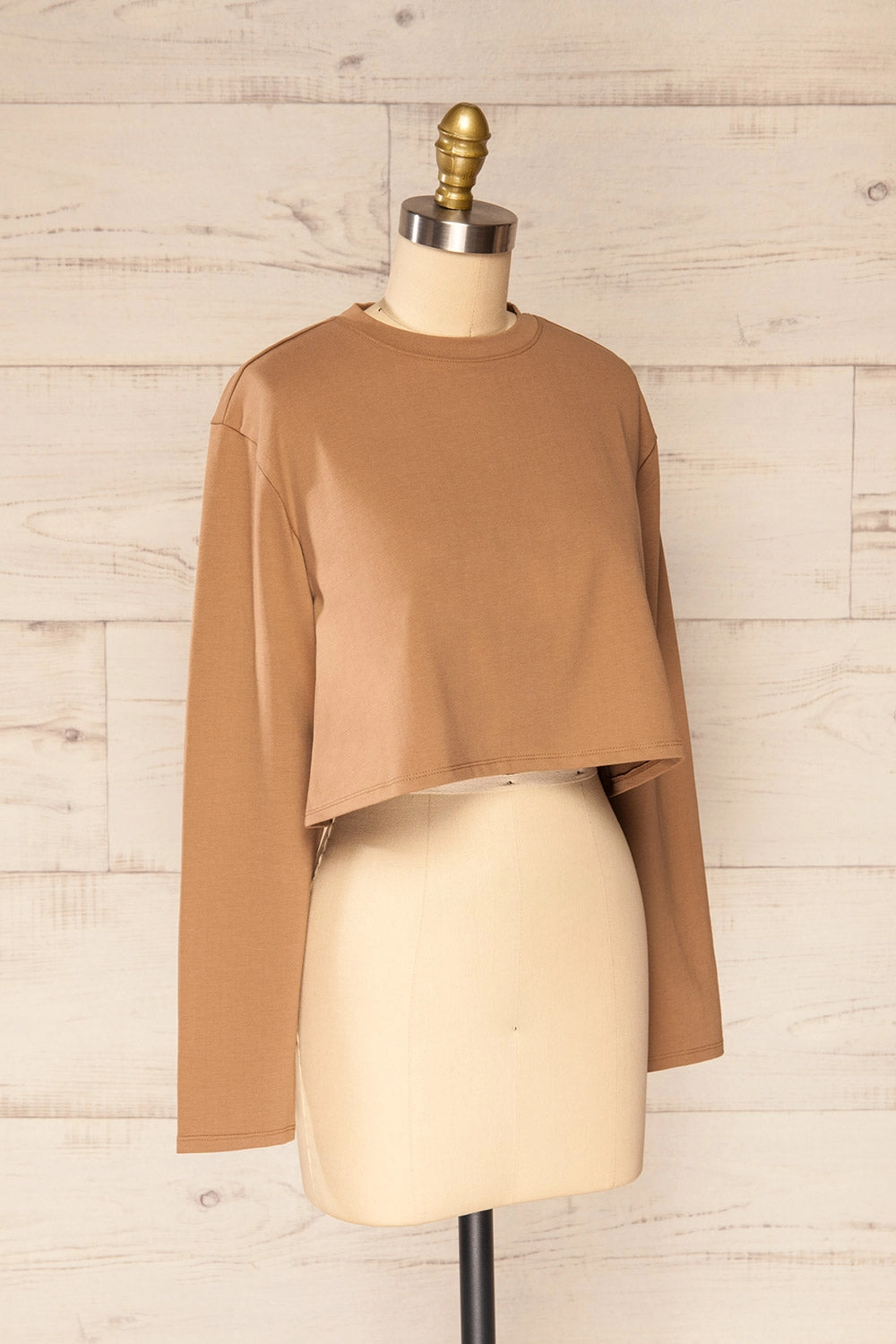 Pato Taupe | Long Sleeve Crop Top
