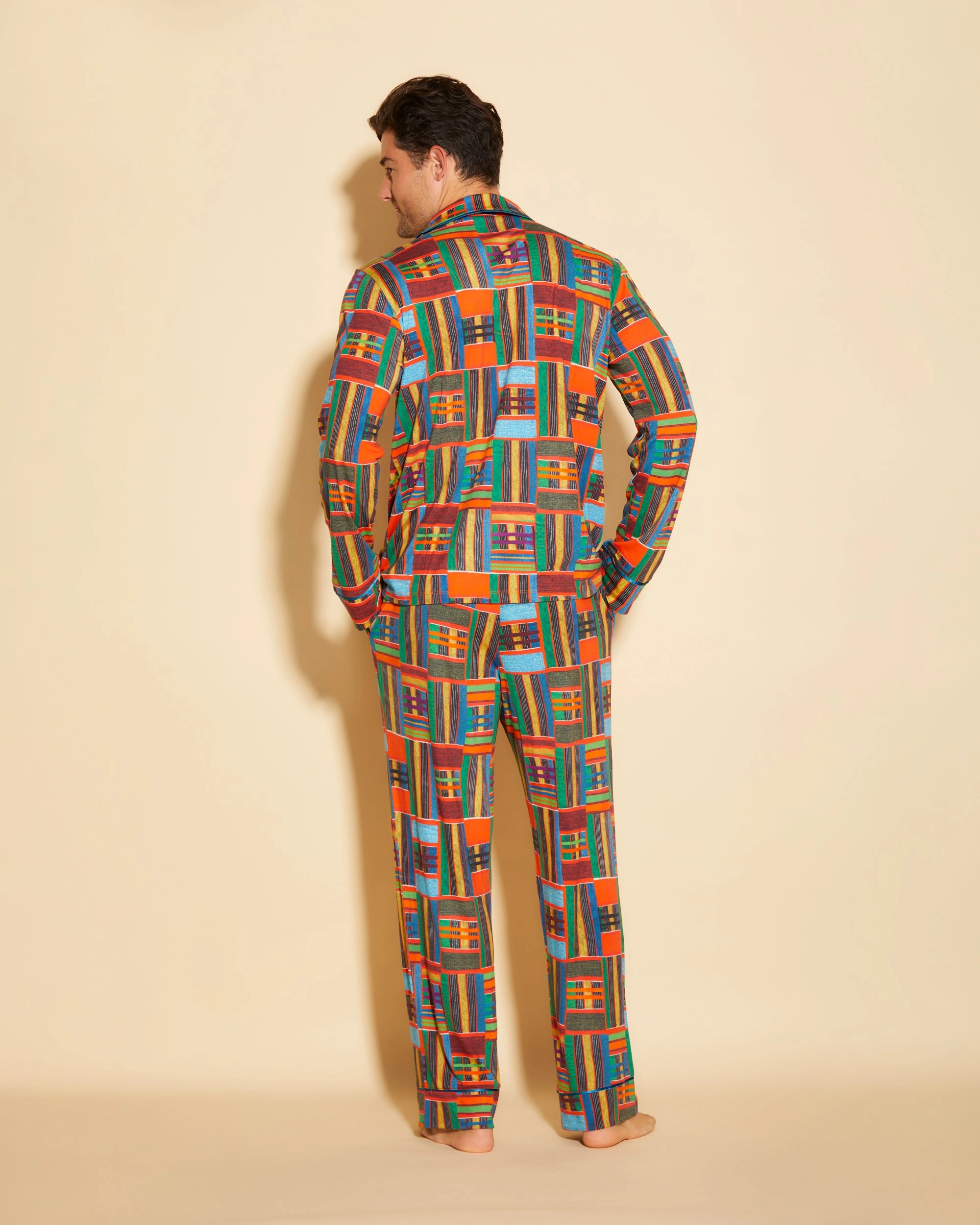 Pigiama Classico Da Uomo Con Top  Maniche Lunghe E Pantaloni
