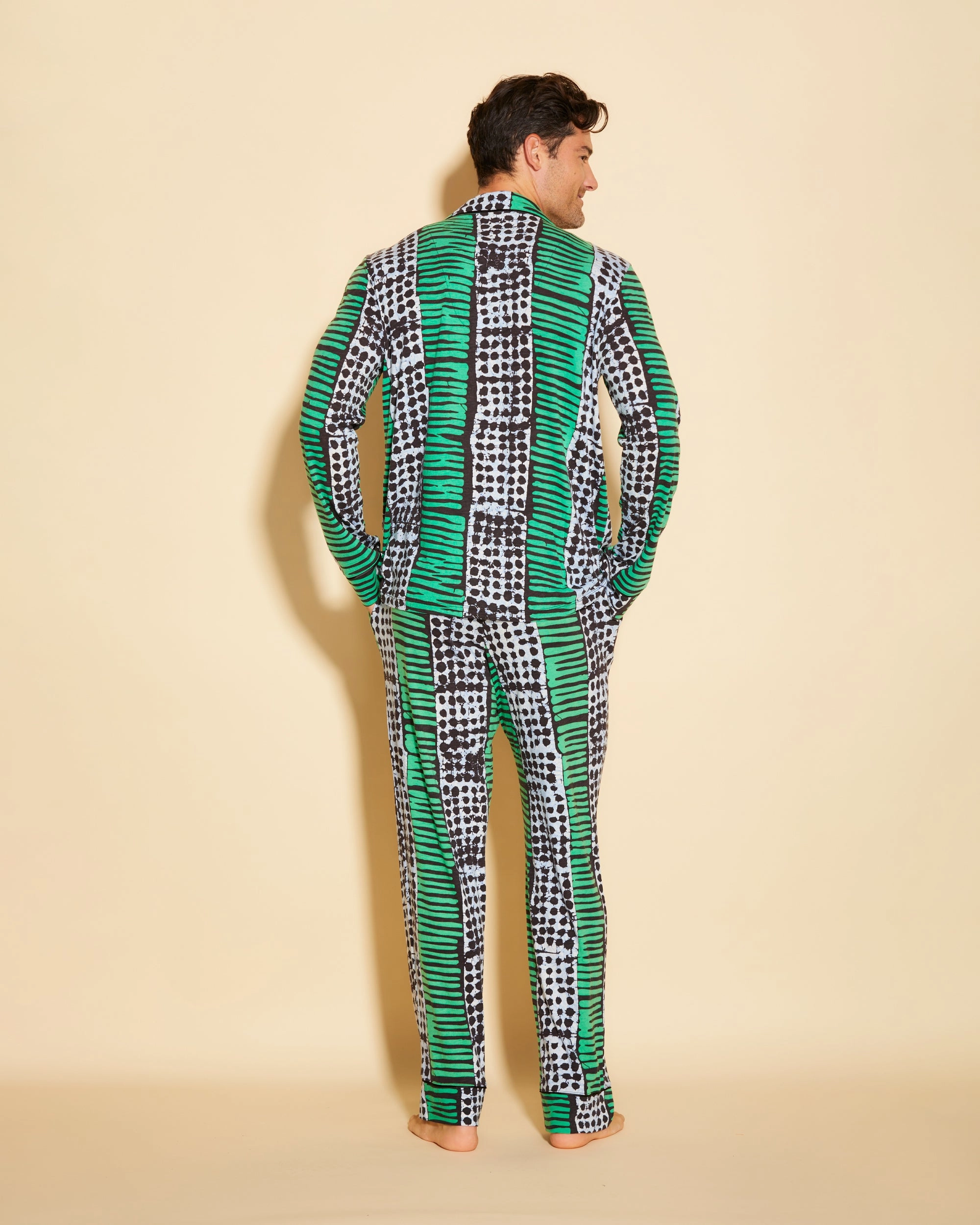 Pigiama Classico Da Uomo Con Top  Maniche Lunghe E Pantaloni