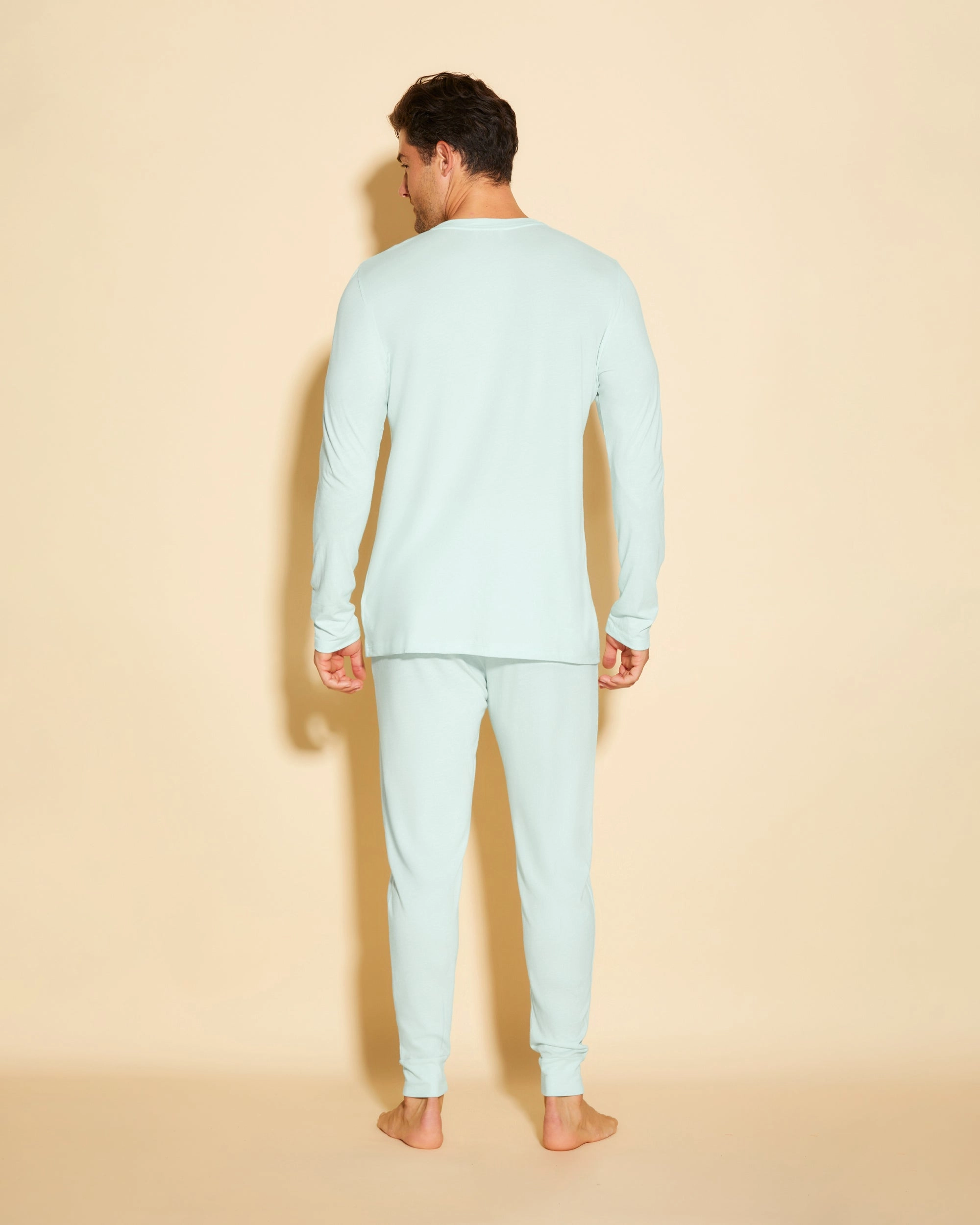 Pigiama Da Uomo Con Top Henley E Pantaloni  Jogger