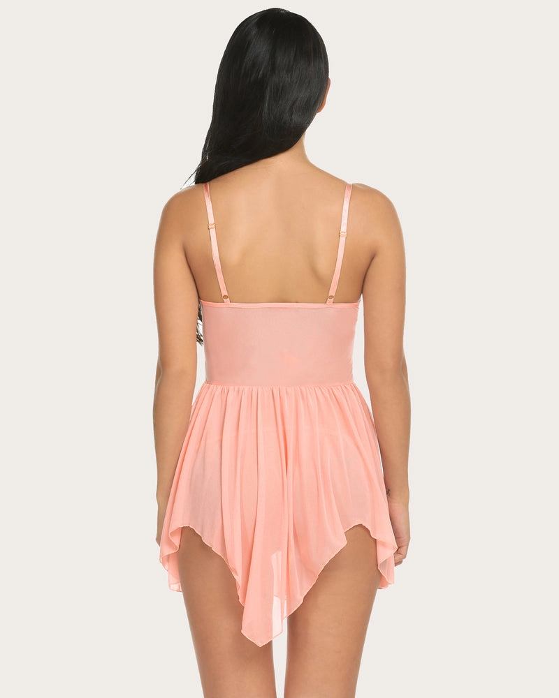 Plus Size Lace Irregular Babydoll (DE Only)