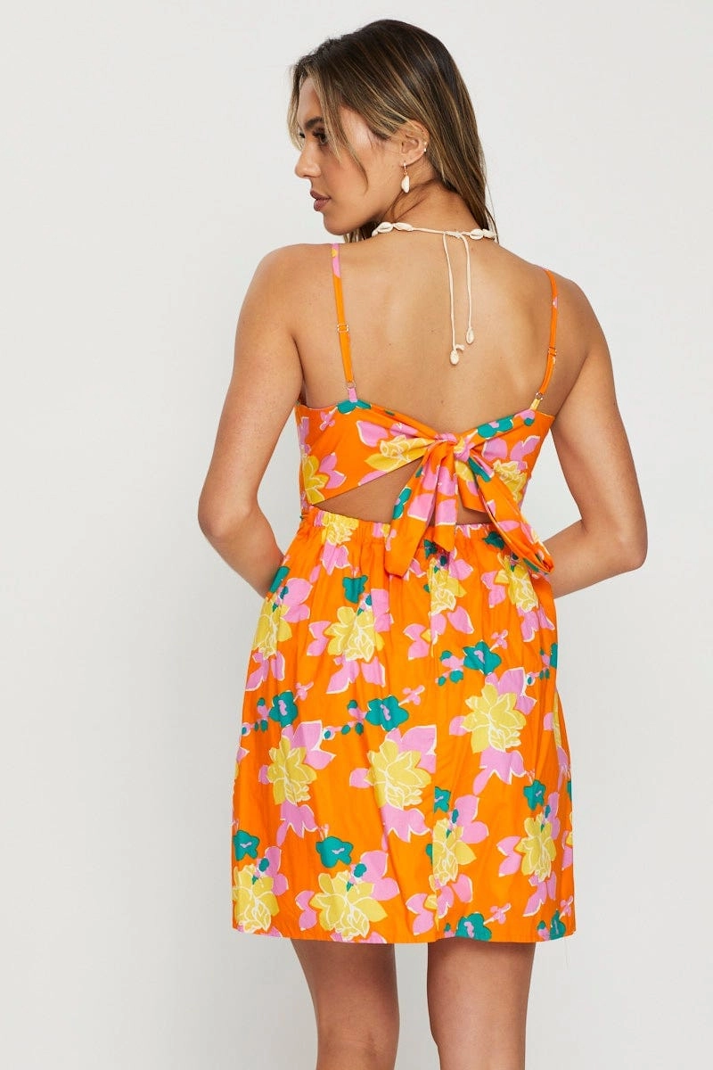 Print Mini Dress Short Sleeve