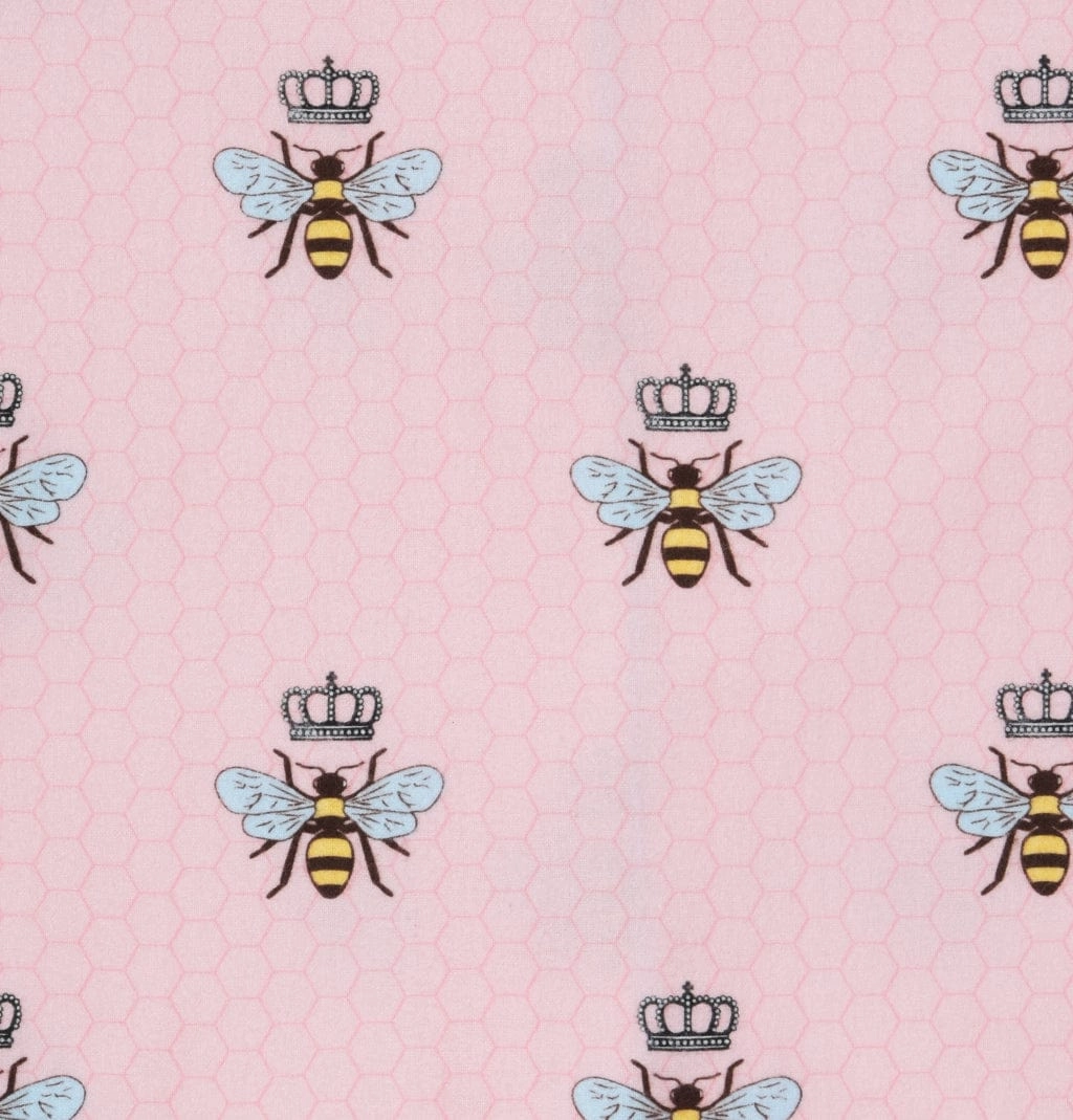 Queen Bee Shawl Collar Flannel Robe - Pink