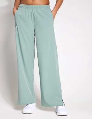 Rival Wide Leg Pants - Silica Green/White