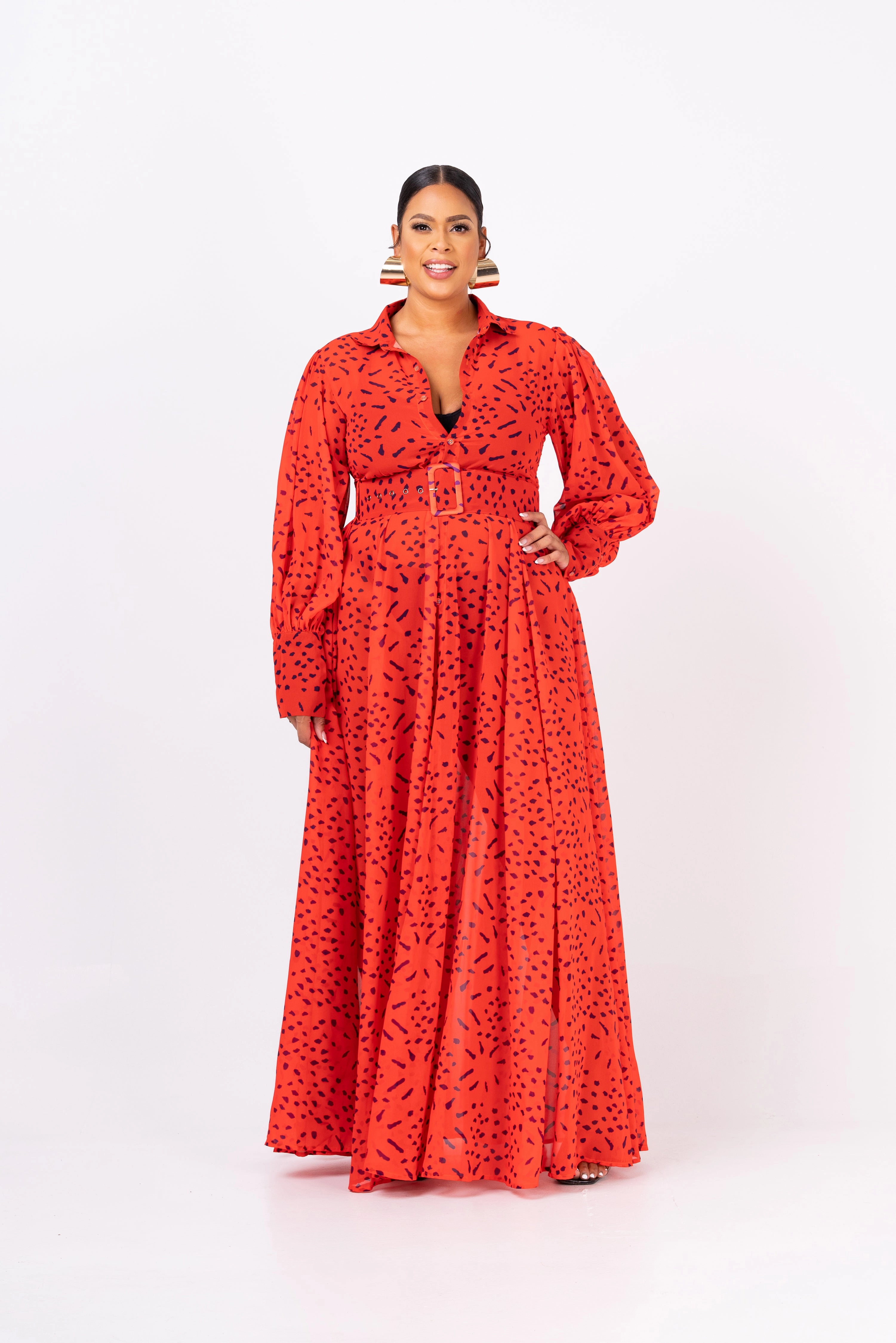 SAMIAH CHIFFON MAXI SHIRT DRESS