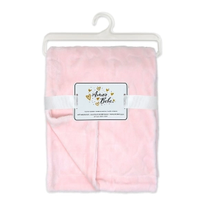 Sculpted Fleece Blanket - Hearts - Pink