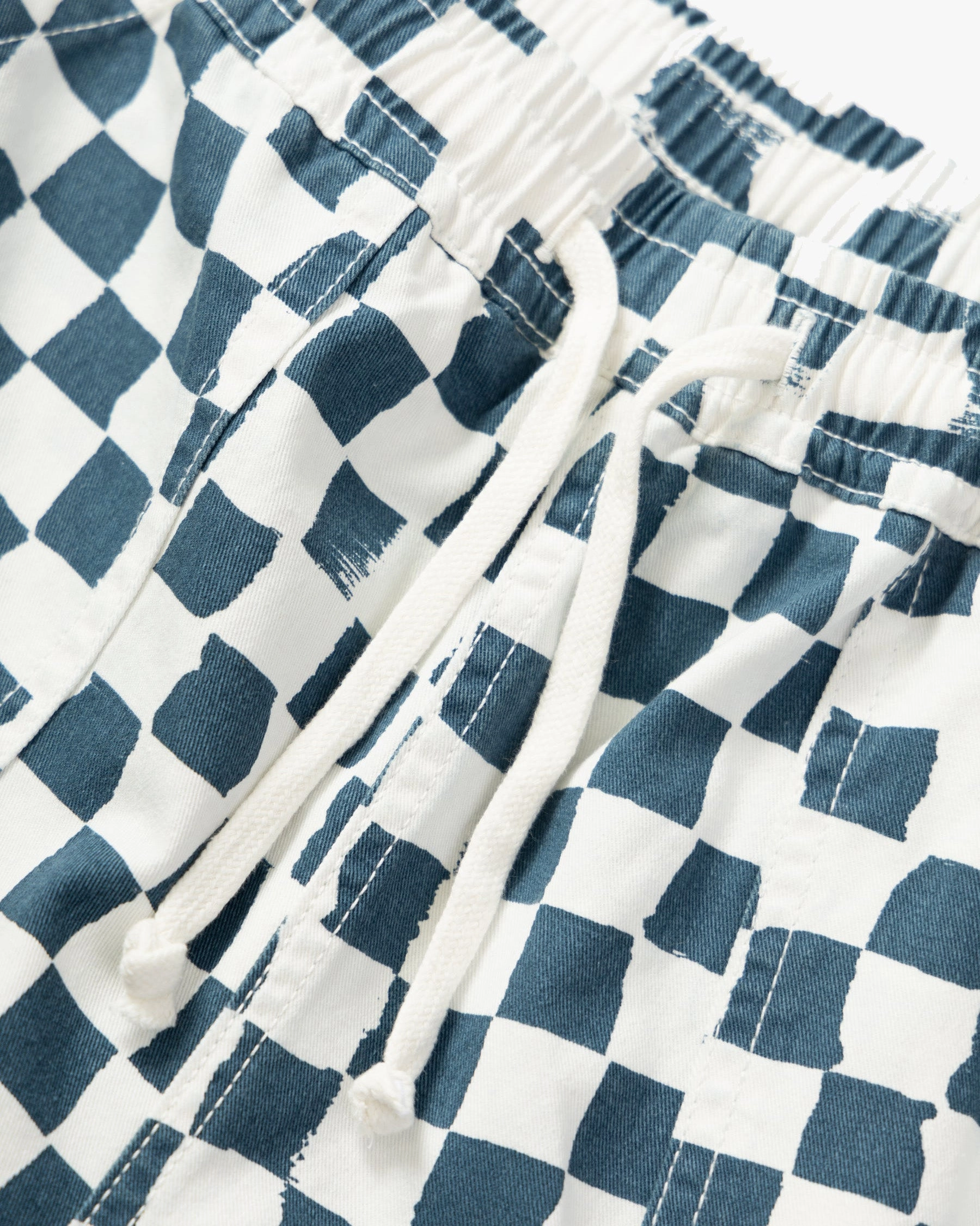 Service Works Drill Printed Chef Shorts - Teal Checker