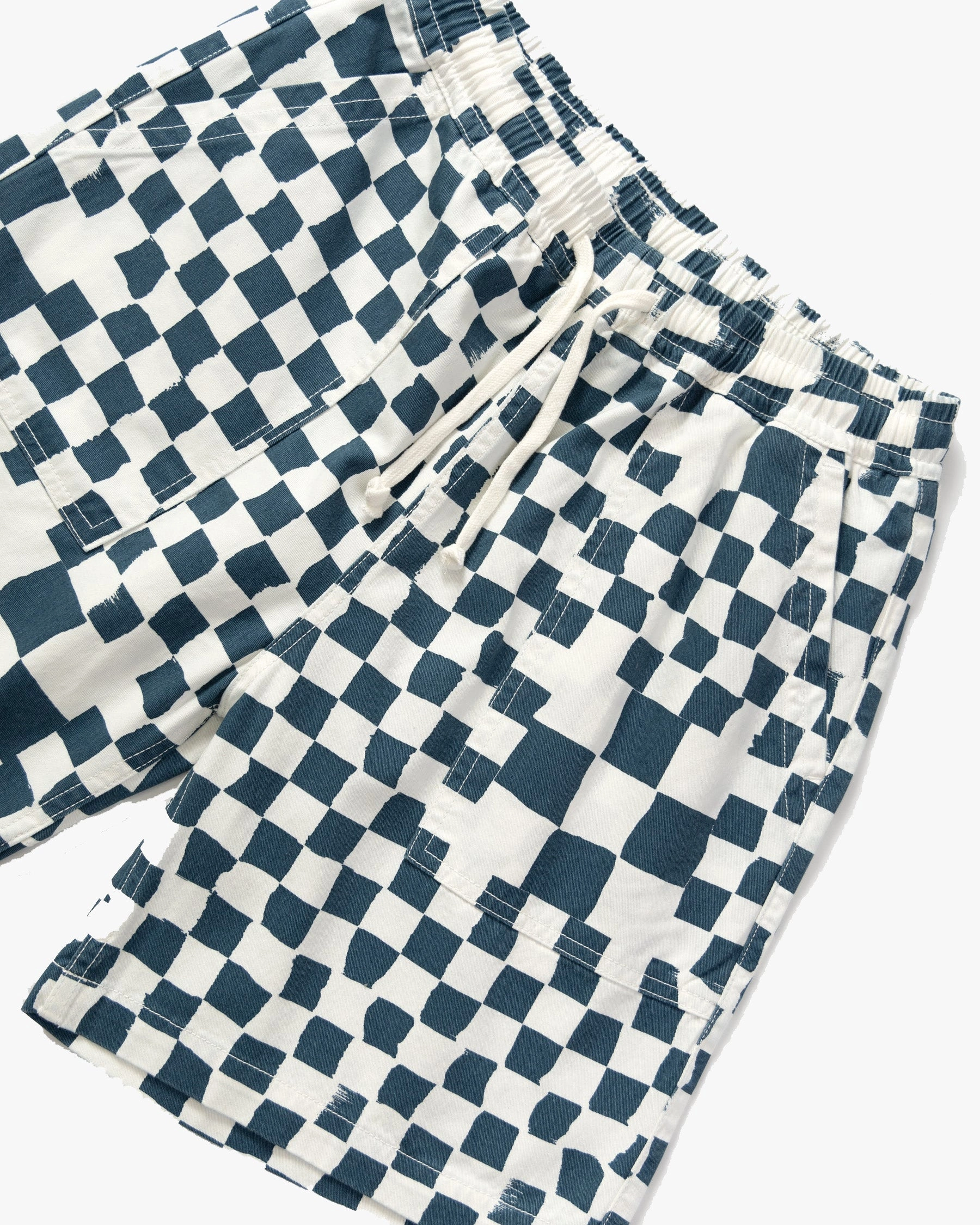 Service Works Drill Printed Chef Shorts - Teal Checker