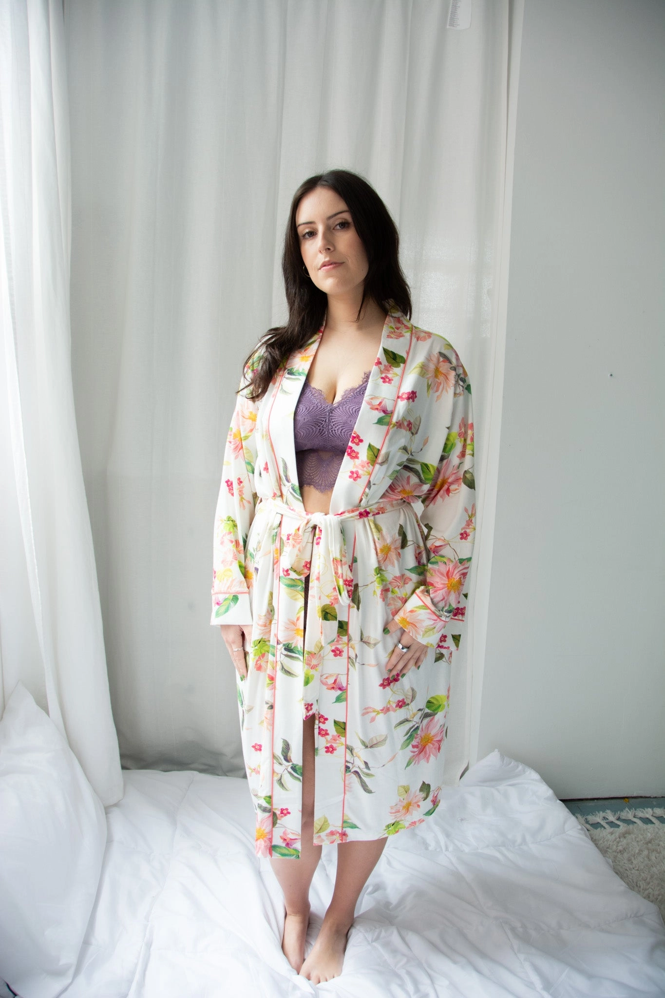 The Cat's Pajamas Carolina Pima Knit Kimono Robe