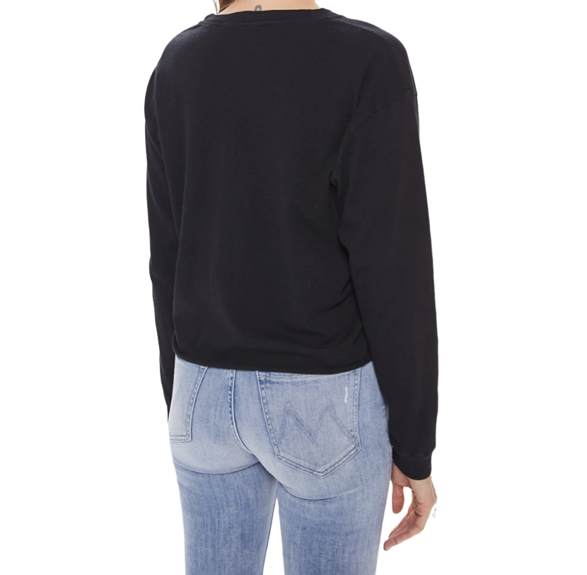 The Long Sleeve Slouchy Cut Off - Black