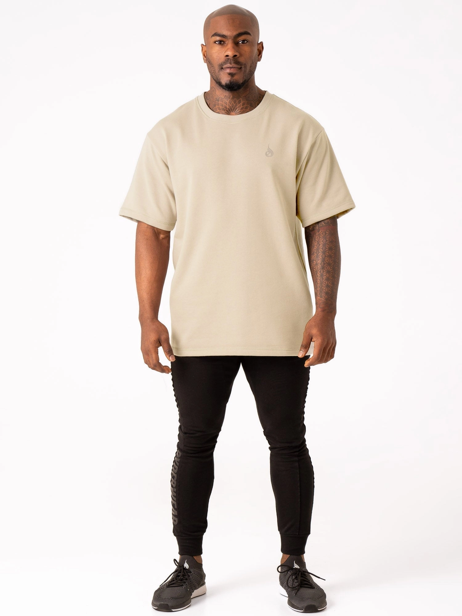 Throwback Fleece Oversized T-Shirt - Stone