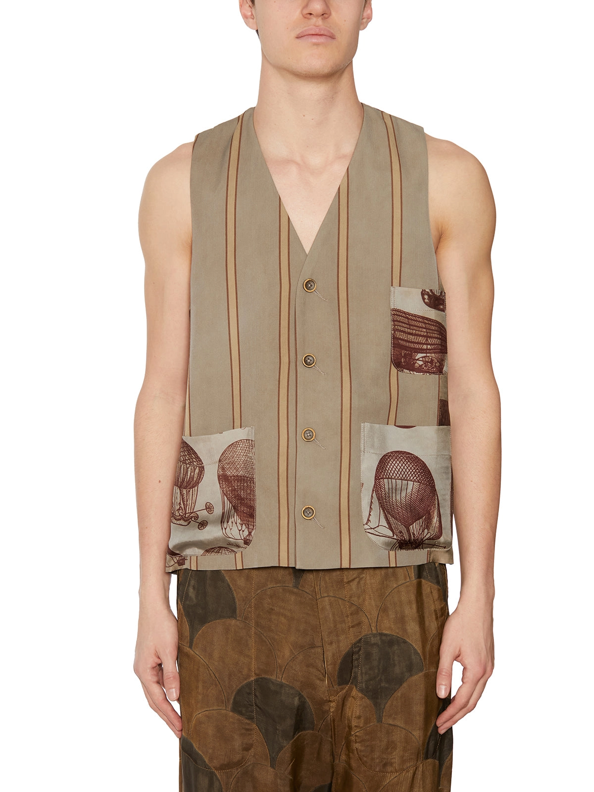 Uma Wang Graphic Printed Buttoned Gilet