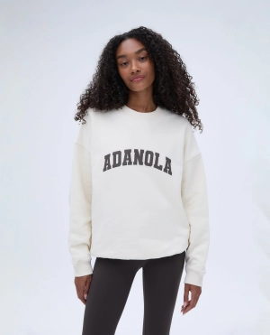 Varsity Oversized Sweatshirt - Marshmallow White/Coffee Bean