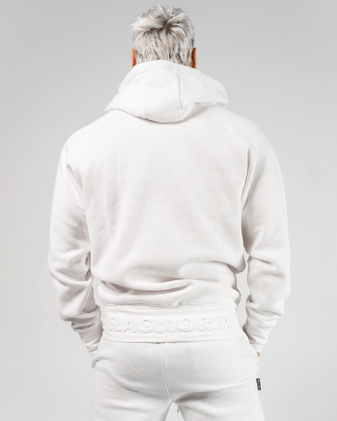 VARSITY PATCH ZIP UP - WHITE
