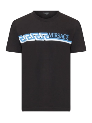 Versace Logo Printed Crewneck T-Shirt