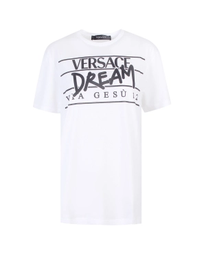 Versace Logo Printed Crewneck T-Shirt