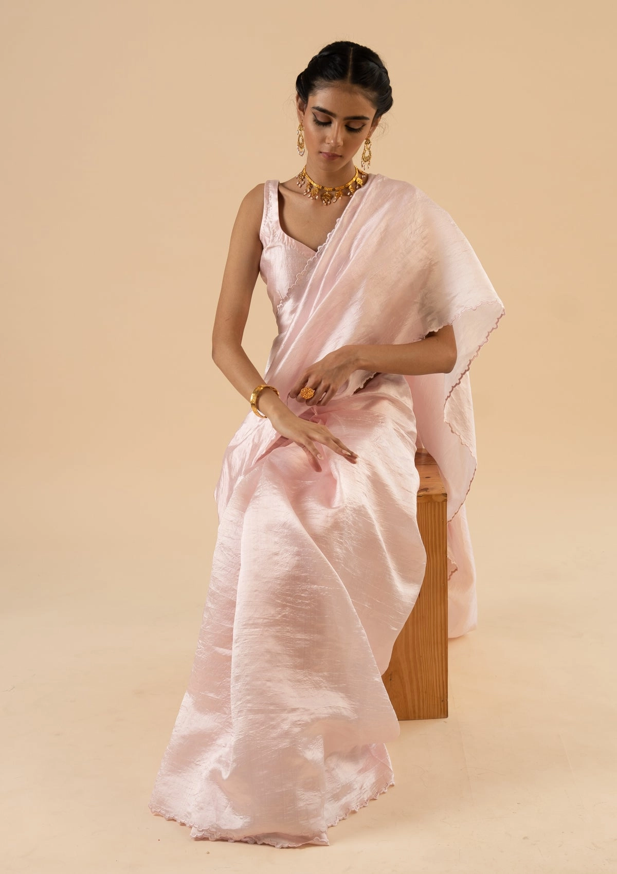 Warli Pink Silk Saree