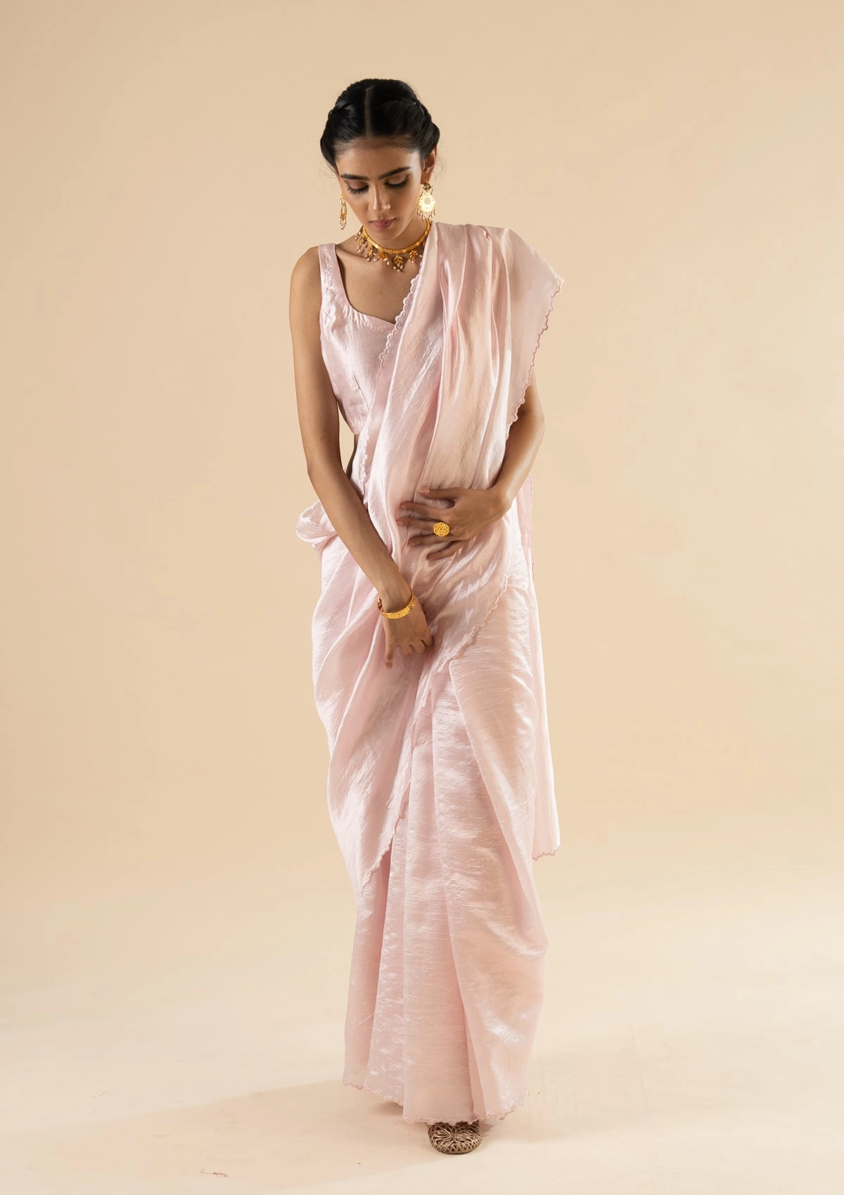Warli Pink Silk Saree