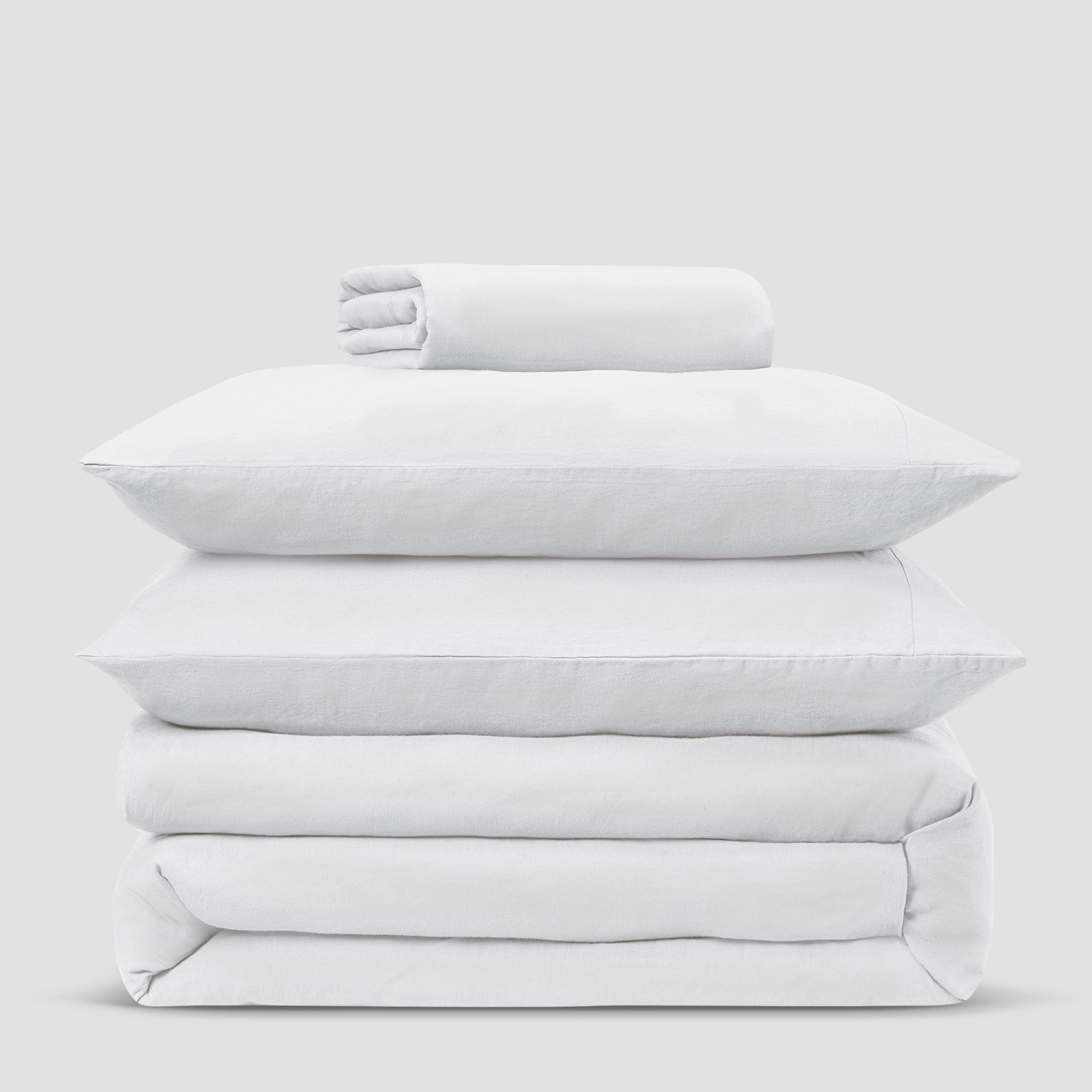 White 100% Linen Fitted Sheet