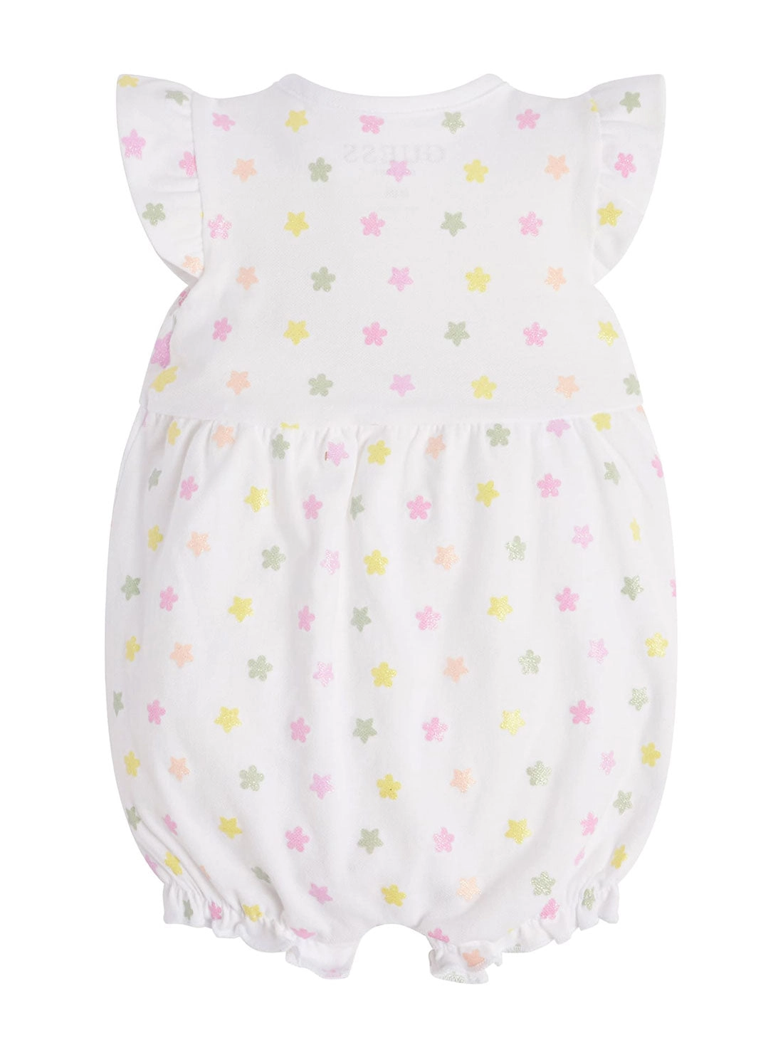 White Glitter Flower Onesie (0-9M)