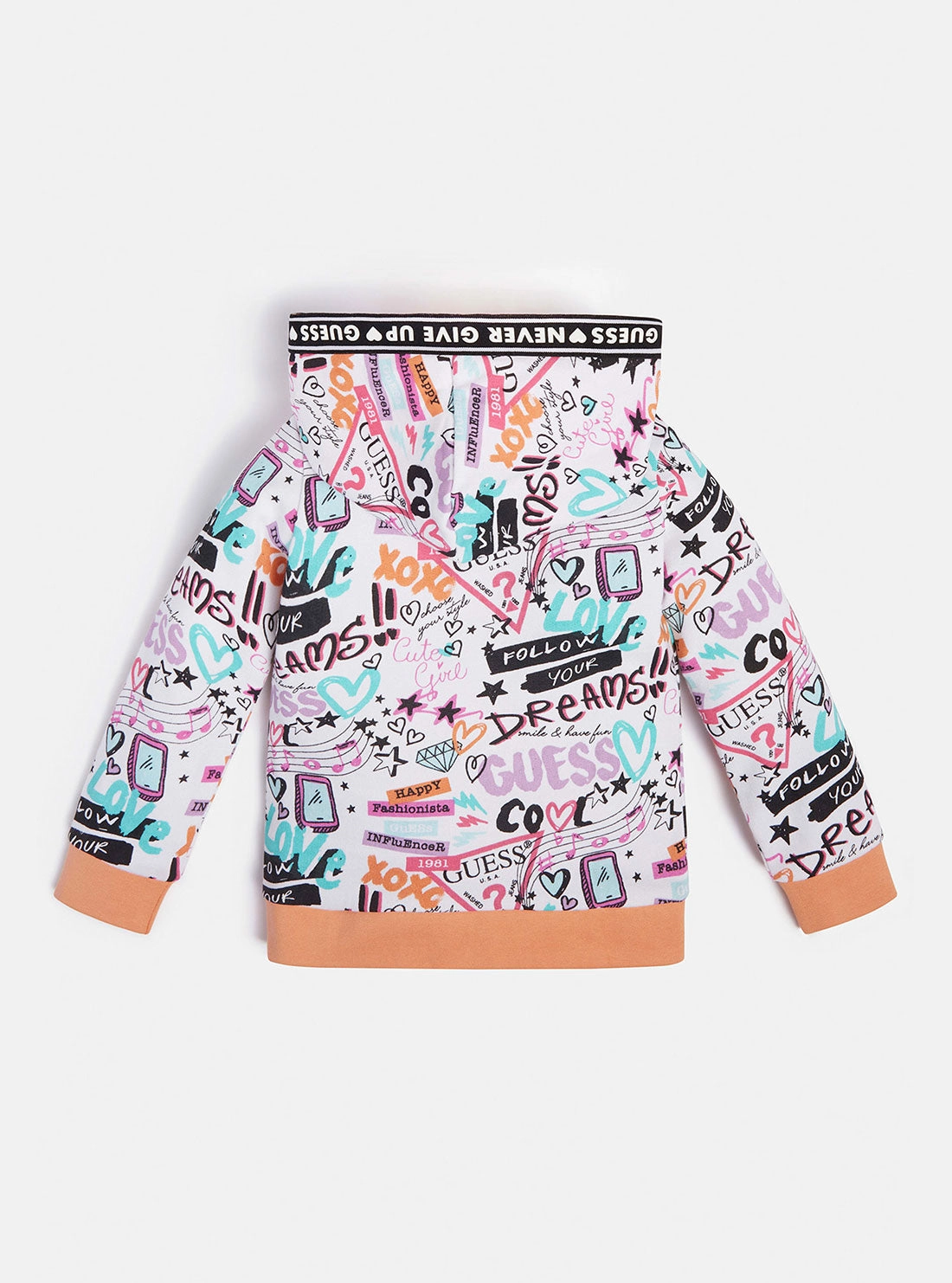White Graffiti Print Active Jacket (2-7)