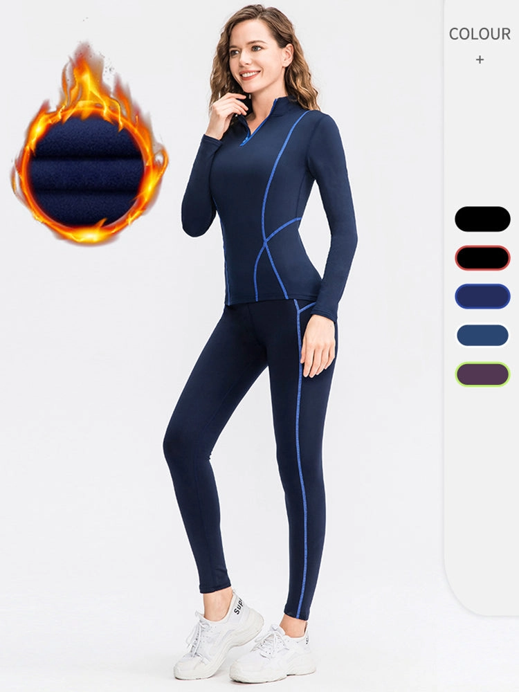 Women's Fleece High Elastic Sports Thermal Sets
