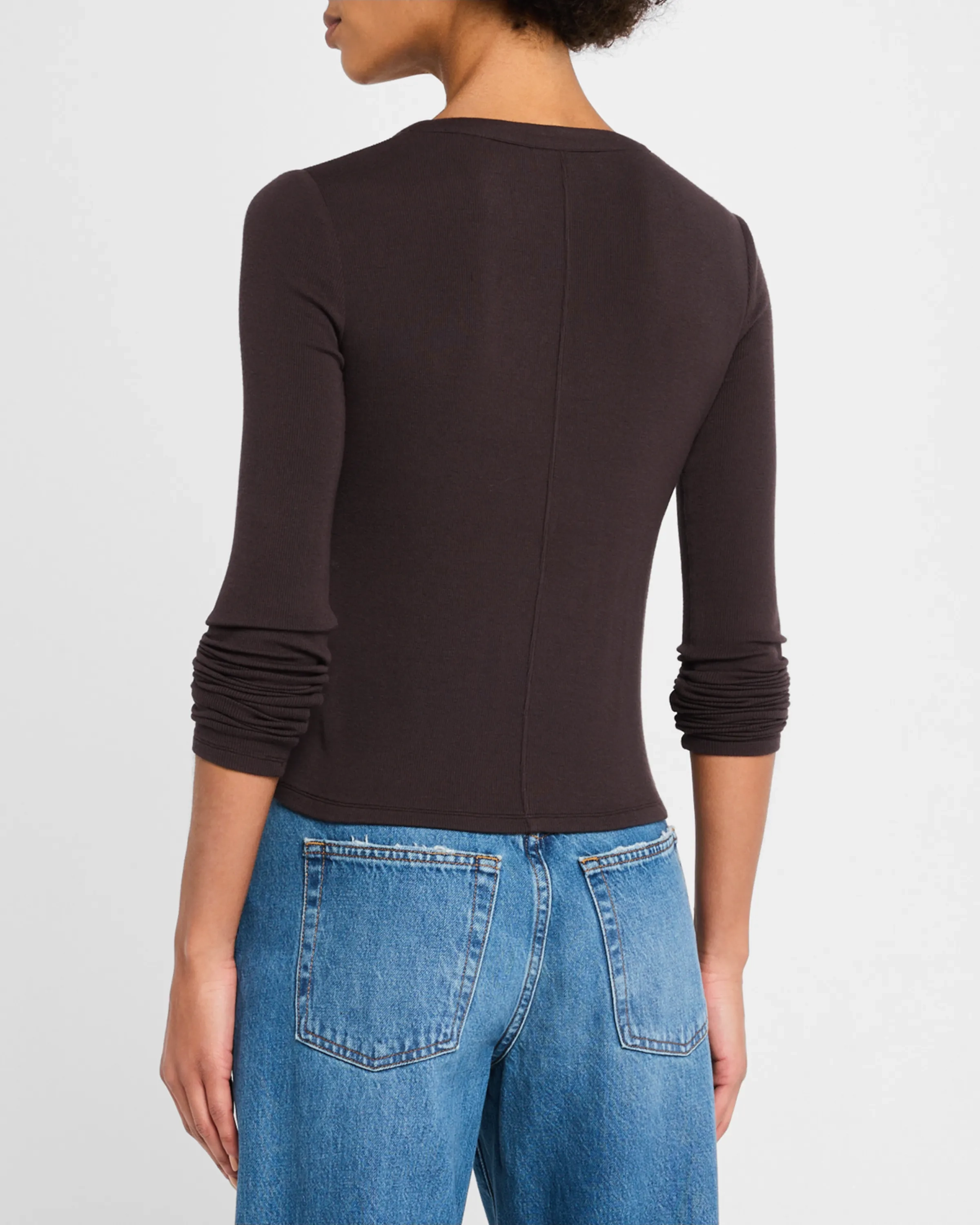 WS25JKT007espr FRAME The Satin Trim Henley
